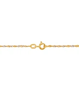 Polished Two-Tone Diamond Cut 16" Singapore Chain in 10K Yellow Gold - Two