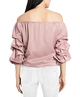 Msk Off-The-Shoulder Puff Sleeve Top