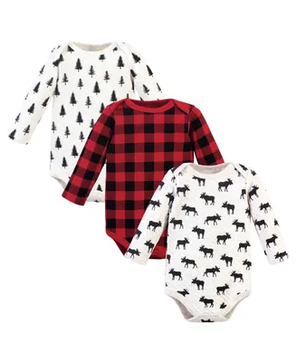 Hudson Baby Baby Boys Quilted Long-Sleeve Cotton Bodysuits 3pk