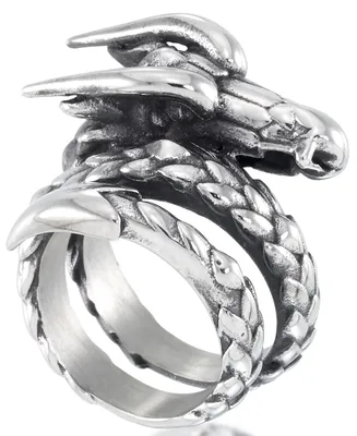 Andrew Charles by Andy Hilfiger Men's Dragon Coil Ring Stainless Steel