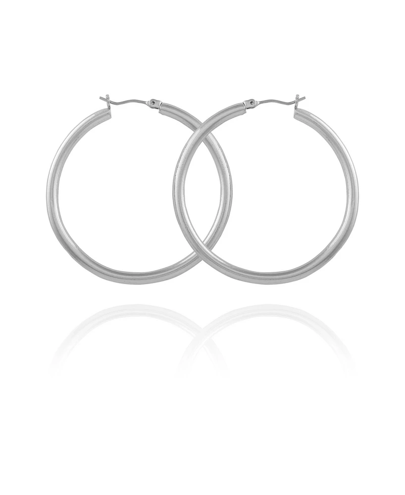 T Tahari Women's Polished Tube Hoop Earring