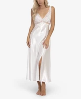 Linea Donatella Women's Bridal Bouquet Solid Satin Charmeuse Gown Lingerie