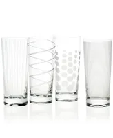 Mikasa Cheers Patterned Highball Glasses, Set of 4