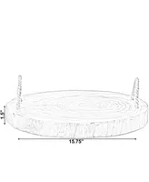 Wood Round Serving Platter Board with Rope Handles
