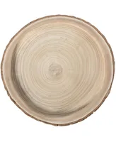 Wood Tree Bark Indented Display Tray Serving Plate Platter Charger