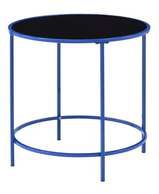 Furniture of America Vardo Glass Top Side Table