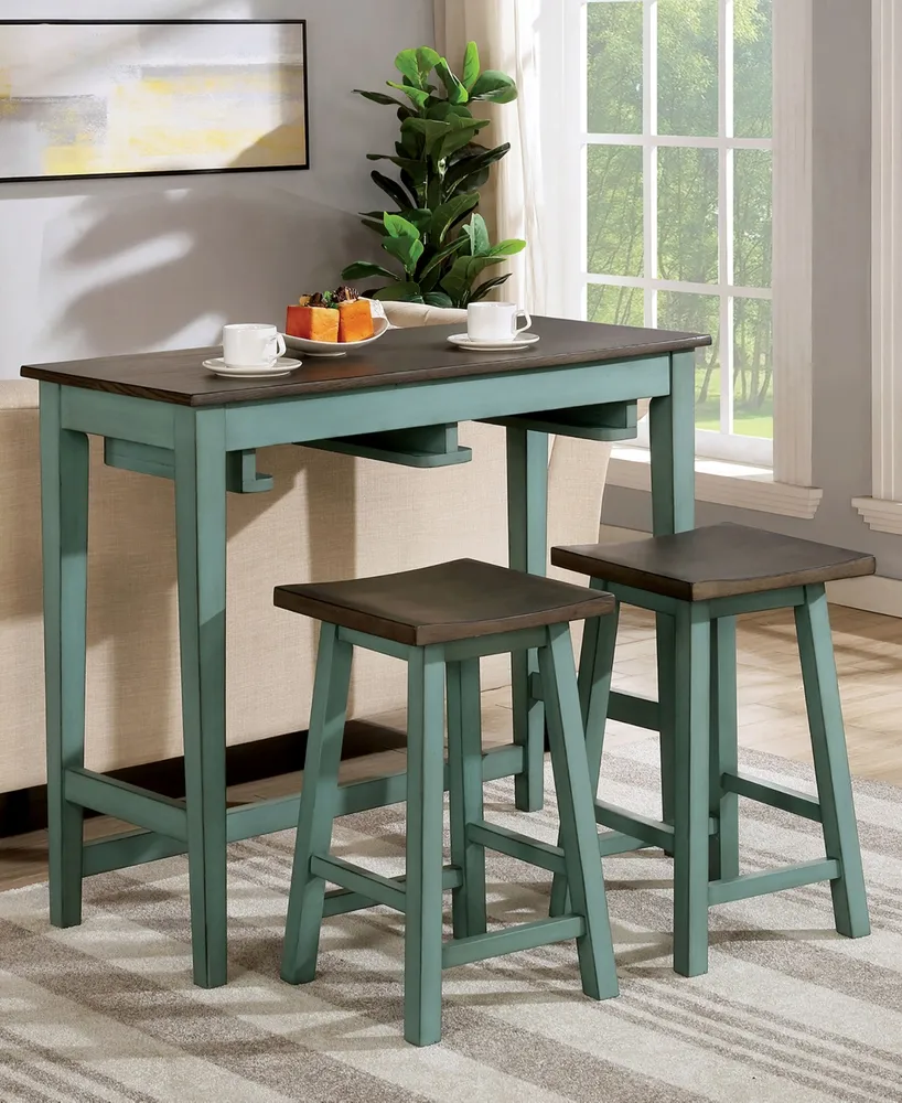 Furniture of America Leknes Counter Height Dining Set, 3 Piece