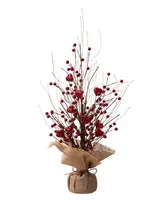 Glitzhome Valentine's Berry Heart Table Tree