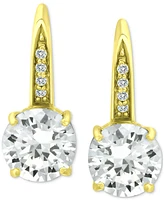 Giani Bernini Cubic Zirconia Leverback Earrings Sterling Silver, 18k Gold Over Silver or Rose Created for M