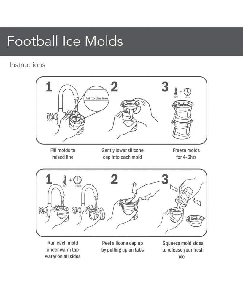 Tovolo Set of 2 Football Ice Molds
