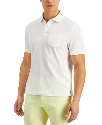 Club Room Men's Solid Jersey Polo with Pocket, Created for Macy's