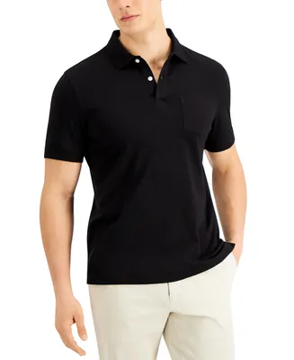 Club Room Men's Solid Jersey Polo with Pocket, Created for Macy's