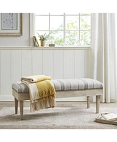 Martha Stewart Harstrom 50"W Farmhouse Upholsered Armless Wooden Soft Close Storage Bench