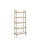 Madison Park Parker 31"W Mid-century Trestle 5 Tier Wooden Shelf / Bookcase