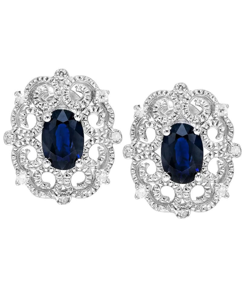 Sapphire Milgrain Earrings