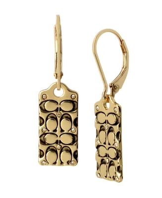 Coach Quilted C Drop Earrings