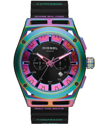 Diesel Men's Timeframe Chronograph Black Silicone Strap Watch 48mm