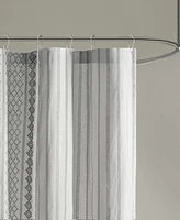 Ink+Ivy Imani Stripe Cotton Chenille Shower Curtain, 72" x