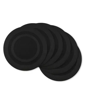 Design Imports Black Round Double frame Placemat, Set of 6