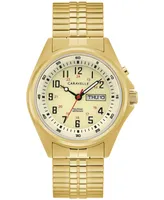 Caravelle Men's Traditional Gold-Tone Stainless Steel Expansion Bracelet Watch 40mm