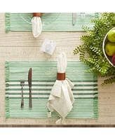 Design Imports Stripes with Fringe Placemat, Set of 6