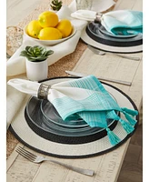 Design Imports Variegated Stripe with Tassel Napkin, Set of 6