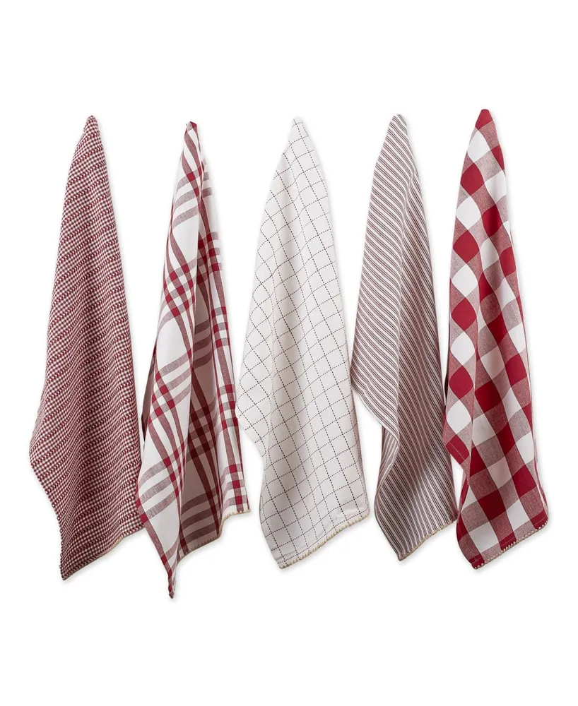 Design Import Farmhouse Woven Dishtowel, Set of 5