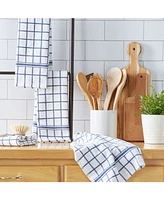 Design Imports Windowpane Terry Dishtowel, Set of 4