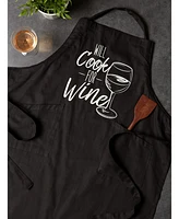 Design Imports Chef Printed Apron, Cook for Wine, 1 Piece