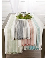 Design Imports Striped Fringed Table Runner