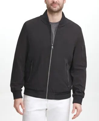 Calvin Klein Men's Full-Zip Flight Jacket with Embroidered Tonal Logo
