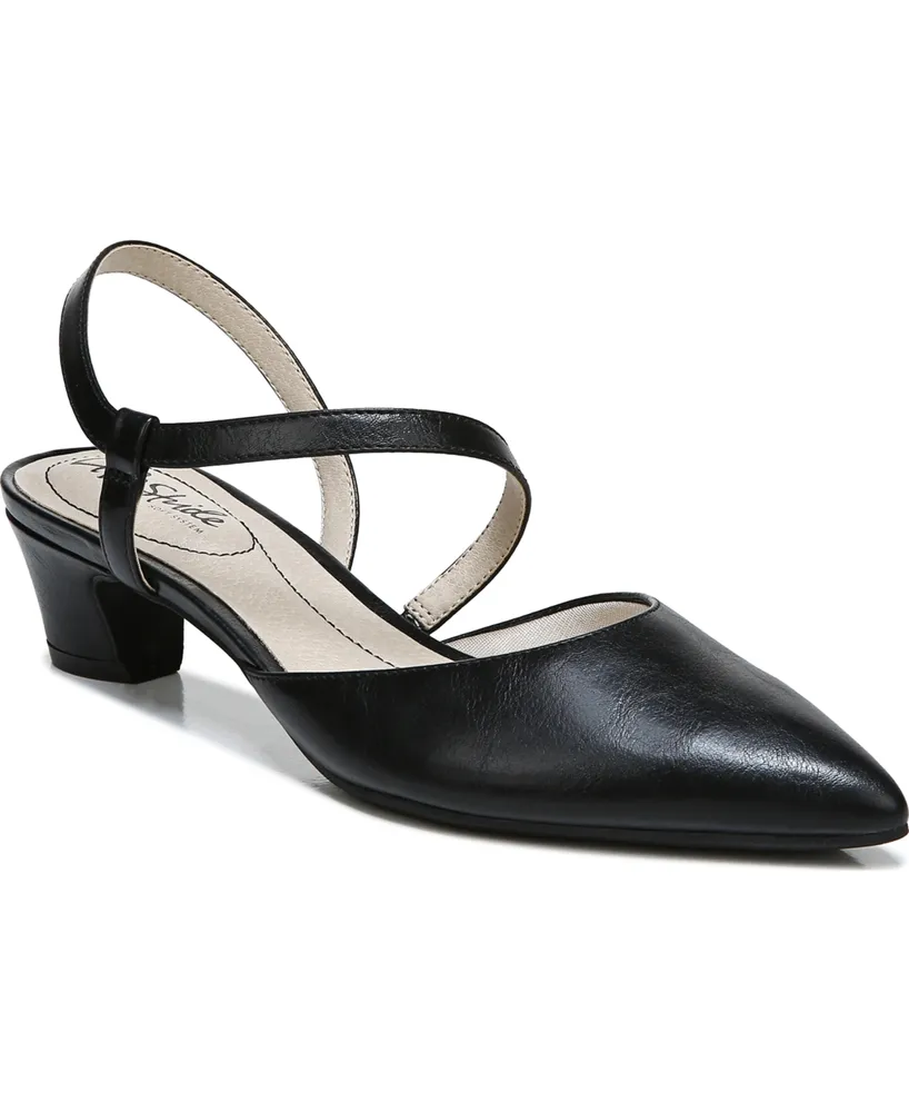 LifeStride Women's Minimalist Slingback Kitten Heel Pumps