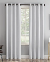 Sun Zero Tresello Tonal Texture Draft Shield Fleece Insulated 100% Blackout Grommet Curtain Panel, 50" x 84"