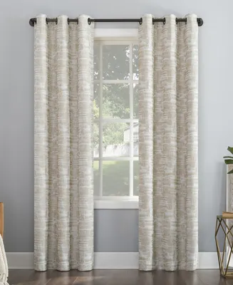 Sun Zero Parrish Distressed Grid Thermal Extreme 100% Blackout Grommet Curtain Panel, 40" x 84"