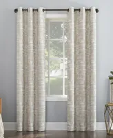 Sun Zero Parrish Distressed Grid Thermal Extreme 100% Blackout Grommet Curtain Panel, 40" x 84"