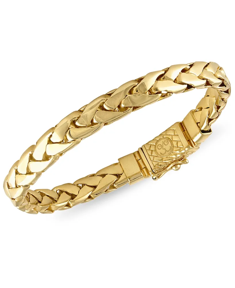 Esquire Men's Jewelry Woven Link Bracelet in 14k Gold-Plated Sterling Silver, Created for Macy's