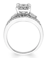 Diamond Princess Halo Engagement Ring (1 ct. t.w.) in 14K White Gold