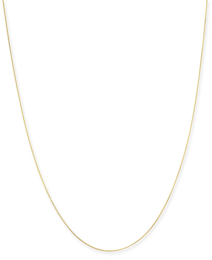 14k Gold Necklace, 20" Diamond Cut Wheat Chain (9/10mm)