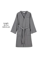 Lacoste Home Logo Patch 100% Cotton Pique Bath Robe