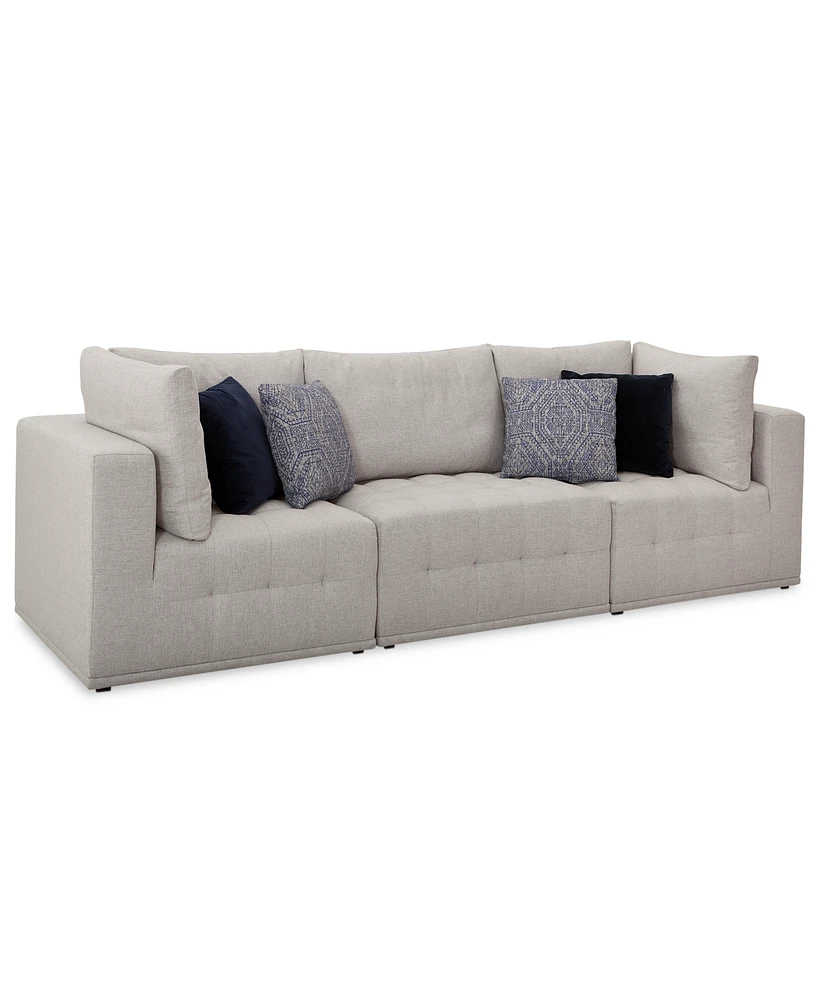 Closeout! Modern 3-Pc. Fabric Modular Sofa