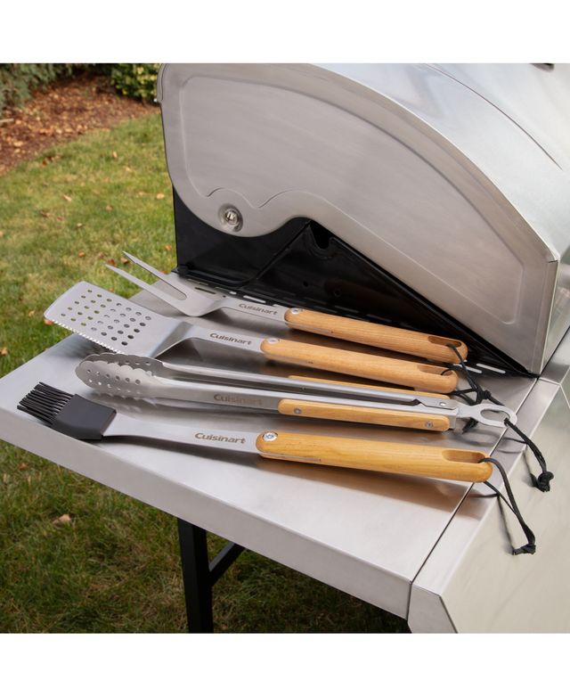 Cuisinart 4-Pc. Ash Wood Grill Tool Set