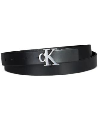 Calvin Klein Women's Ck Monogram Buckle Skinny Belt