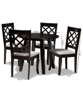 Daisy Modern and Contemporary Fabric Upholstered 5 Piece Dining Set