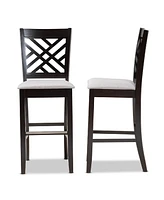 Jason Modern and Contemporary Fabric Upholstered 2 Piece Bar Stool Set