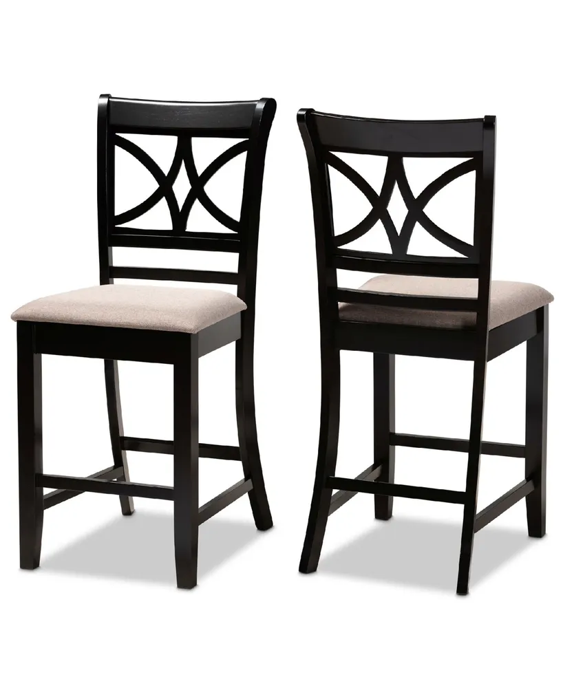 Chandler Modern and Contemporary Fabric Upholstered 2 Piece Counter Height Pub Chair Set