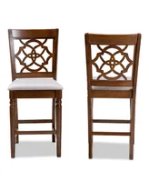 Oscar Modern and Contemporary Fabric Upholstered 2 Piece Counter Height Pub Chair Set