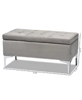 Mabel Modern and Contemporary Transitional Velvet Fabric Upholstered Storage Ottoman