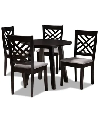Lilly Modern and Contemporary Fabric Upholstered 5 Piece Dining Set