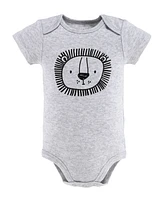 The Peanutshell Baby Girls Short Sleeve Bodysuits, 5 Pack, Safari Animals