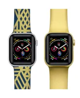 Men's and Women's Geometric Gold-Tone Metallic 2 Piece Silicone Band for Apple Watch 38mm